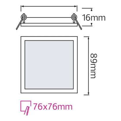 Світлодіодний світильник врізний Slim/Sq-3 3W 4200К, Horoz Electric, 056-005-0003-030