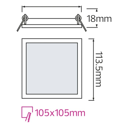 Світлодіодний світильник врізний Slim/Sq-6 6W 4200К, Horoz Electric, 056-005-0006-030