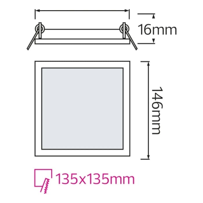 Світлодіодний світильник врізний Slim/Sq-9 9W 6400K, Horoz Electric, 056-005-0009-020