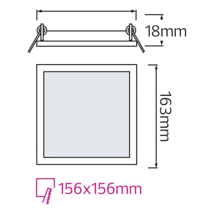 Світлодіодний світильник врізний Slim/Sq-12 12W 4200К, Horoz Electric, 056-005-0012-030
