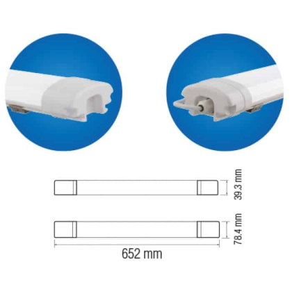Світлодіодний світильник вологозахищений NEHIR-18 18W 6400К, Horoz Electric, 059-003-0018-010