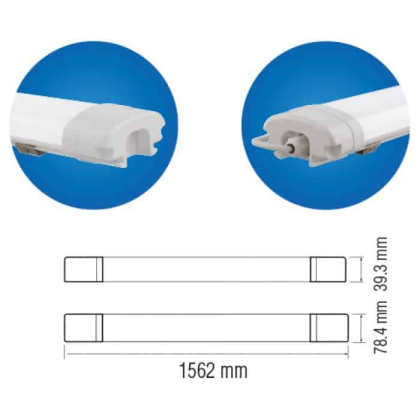 Світлодіодний світильник вологозахищений NEHIR-45 45W 6400K, Horoz Electric, 059-003-0045-010