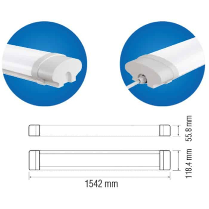 Світлодіодний світильник вологозахищений OKYANUS-90 90W 6400К, Horoz Electric, 059-005-0090-010