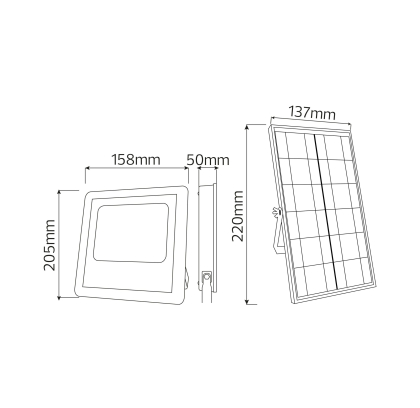 Прожектор світлодіодний з сонячною панеллю TIGER-25 25W 6400K, Horoz Electric, 068-012-0025-010