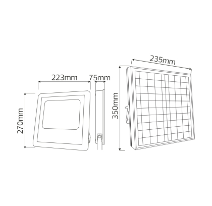 Прожектор світлодіодний з сонячною панеллю TIGER-60 60W 6400K, Horoz Electric, 068-012-0060-010