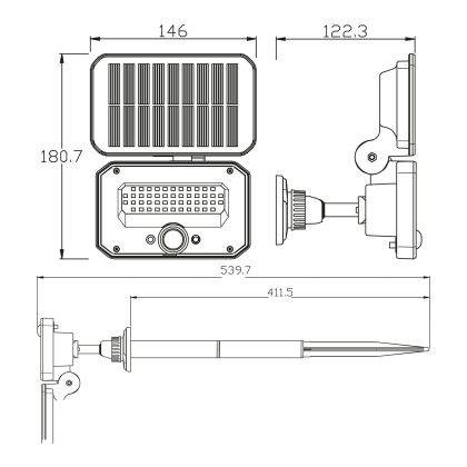 Прожектор світлодіодний на сонячній батареї SPARROW-16 10W 6400K, Horoz Electric, 068-022-0016-010