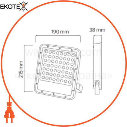 Прожектор SMD LED 50W 6400K 6000Lm 100 265V IP65 серый/1/20