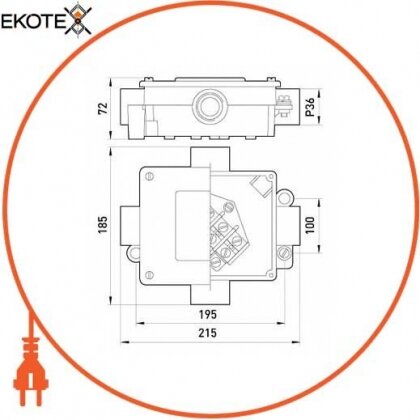 Enext 068/6 коробка распределительная металлическая р36/4, ip 44, 380 b, 5*16