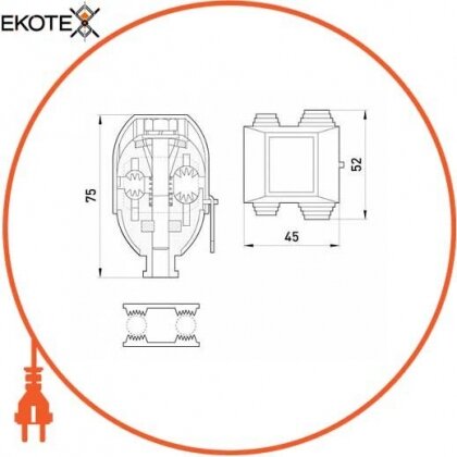 Ответвительный проколює затискач tarel.zpi.073 ZP3 (AsXS 35-70; AsXS 16-35), Enext, 73