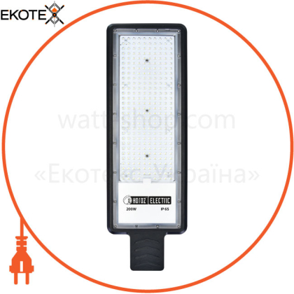 Світильник консольний SMD LED 200W 6400K 23550Lm 100-265V IP65 654x213мм. d-50-55 чорний/10