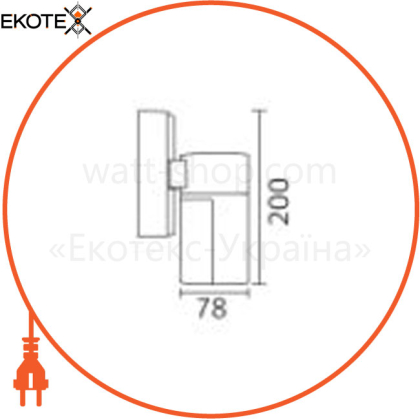 Світильник садово-парк. LED 7W 4200K 630Lm 85-265V IP54 настінний чорний/10