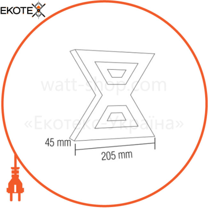 Светильник садово-парк. LED 12W 4200K 910Lm 85-265V IP54 настенный черный/10