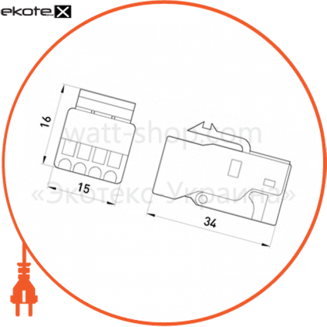Enext ADK-050009 коннектор телефонный (1x4)