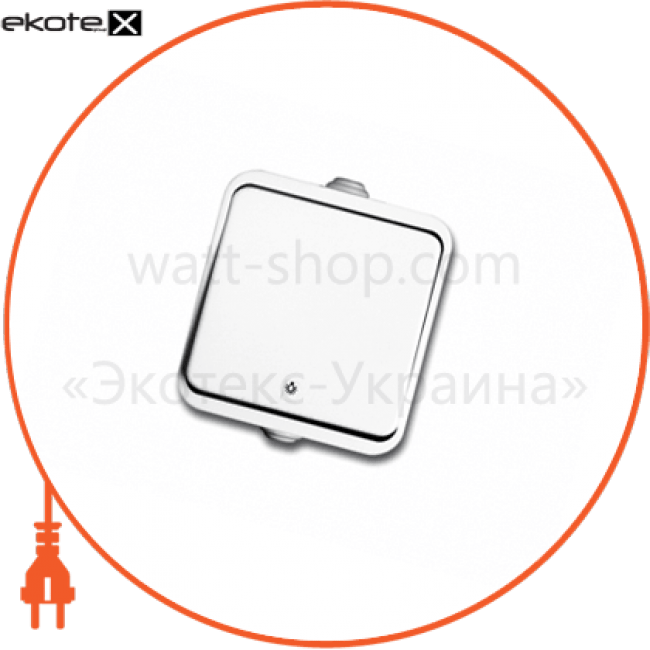 Вимикач кнопковий 2224 Neptun IP44 накладний, Delux, 10008221