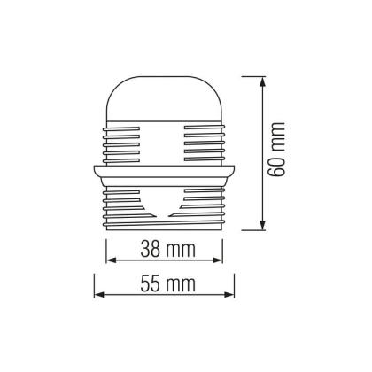 Патрон пластиковий з юбкою Е27 білий, Horoz Electric, 094-002-0001-010