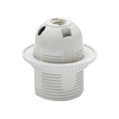 Патрон пластиковий з юбкою Е27 білий, Horoz Electric, 094-002-0001-010