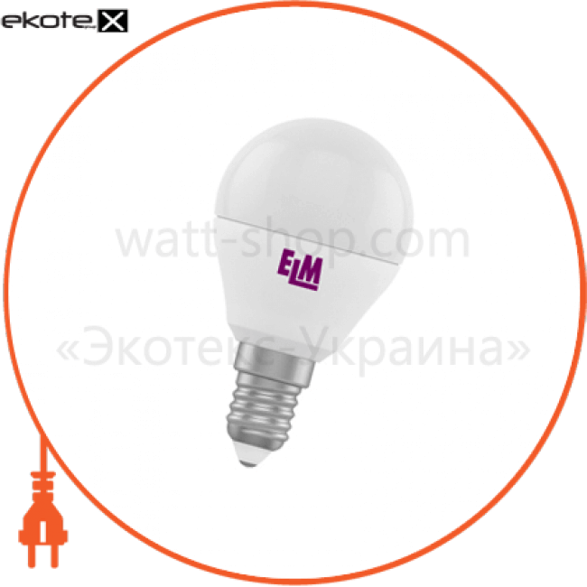 D45 6W PA10L E14 4000, ELM, 18-0133