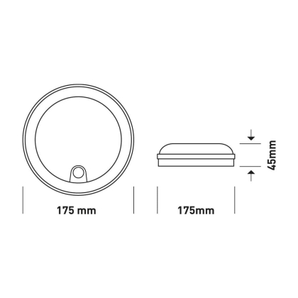 Світильник світлодіодний з інфрачервоним датчиком руху GLOBAL GBH 02 12W 5000K circle PIR, Global, 1-GBH-02-1250-C-PIR