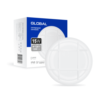 Антивандальний LED-світильник GLOBAL 1-GBH-03-1550-C 15W 5000K, Global, 1-GBH-03-1550-C