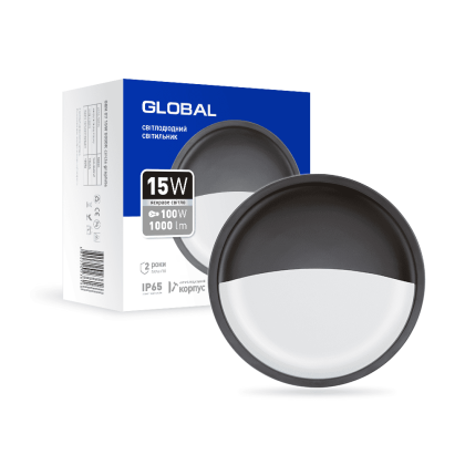Антивандальний LED-світильник GLOBAL 1-GBH-07-1550-C 15W 5000K, Global, 1-GBH-07-1550-C