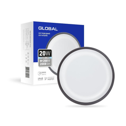 Світильник світлодіодний GBH 08 20W 5000K circle graphite, Global, 1-GBH-08-2050-C