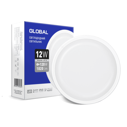 Антивандальний LED-світильник GLOBAL 12W 5000K (IP65) для ЖКГ коло, Global, 1-GBH-1250-C