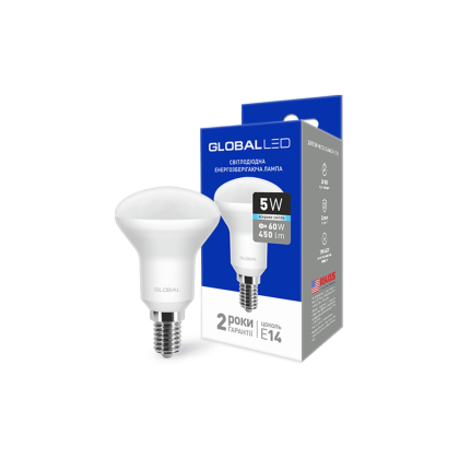 LED лампа Global R50 5W яскраве світло 220V E14 (1-GBL-154-02), Global, 1-GBL-154-02