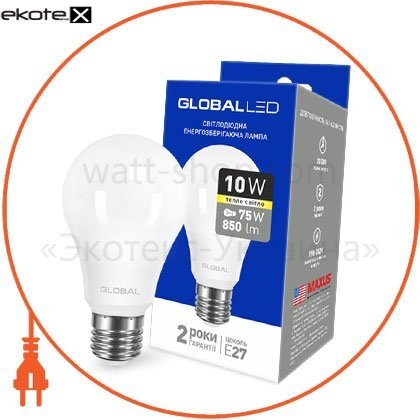 Global 1-GBL-163 лампа светодиодная a60 10w 3000k 220v e27 al