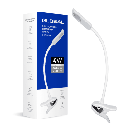 Настільна лампа GLOBAL DL-03 4W 4100K біла, Global, 1-GDL-03-0441-WT
