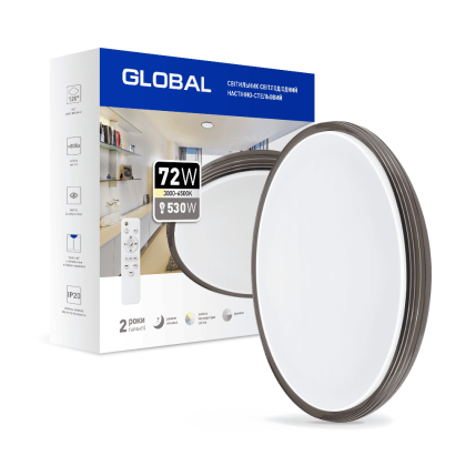 Функціональний настінно-стельовий світильник GLOBAL Functional Light 72W 3000-6500K 02-C, Global, 1-GFN-72TW-02-C