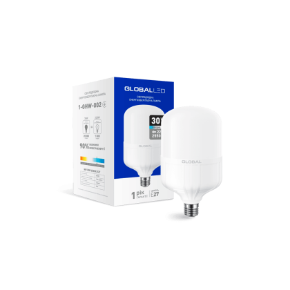 LED лампа (потужна) Global 30W 6500K E27 холодне світло (1-GHW-002), Global, 1-GHW-002