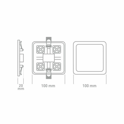 LED-світильник точковий врізний GLOBAL SP adjustable 6W, 3000K (квадрат), Global, 1-GSP-01-0630-S