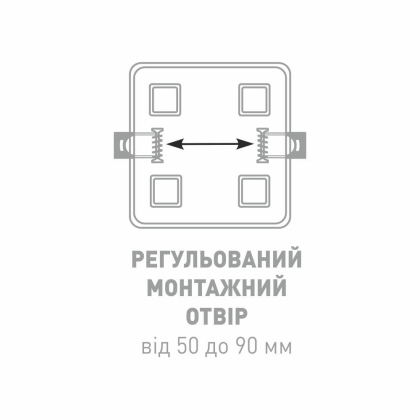 LED-світильник точковий врізний GLOBAL SP adjustable 6W, 3000K (квадрат), Global, 1-GSP-01-0630-S