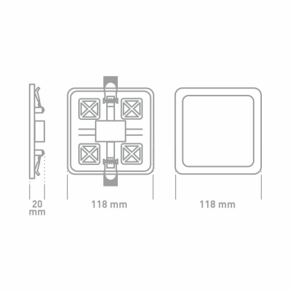 LED-світильник точковий врізний GLOBAL SP adjustable 9W, 3000K (квадрат), Global, 1-GSP-01-0930-S
