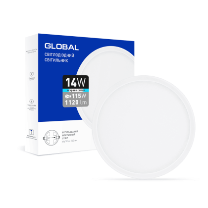 LED-світильник точковий врізний GLOBAL SP adjustable 14W, 4100K (коло), Global, 1-GSP-01-1441-C