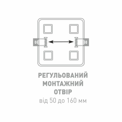 LED-світильник точковий врізний GLOBAL SP adjustable 14W, 4100K (квадрат), Global, 1-GSP-01-1441-S