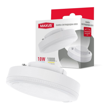 Лампа світлодіодна MAXUS GX53 10W 4100K, Maxus, 1-GX53-10W