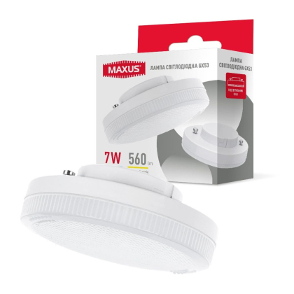 Лампа світлодіодна MAXUS GX53 7W 4100K, Maxus, 1-GX53-7W