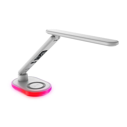 Світлодіодна настільна лампа з бездротовою зарядкою Intelite Desk Lamp 24W WH RGB Wireless Calendar, Intelite, 1-IDL-24W-RGBW