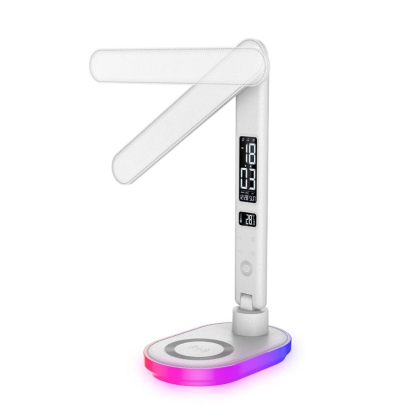 Світлодіодна настільна лампа з бездротовою зарядкою Intelite Desk Lamp 24W WH RGB Wireless Calendar, Intelite, 1-IDL-24W-RGBW