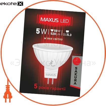 Maxus 1-LED-401-01 led лампа maxus 5w теплый свет mr16 gu5.3 (1-led-401-01)