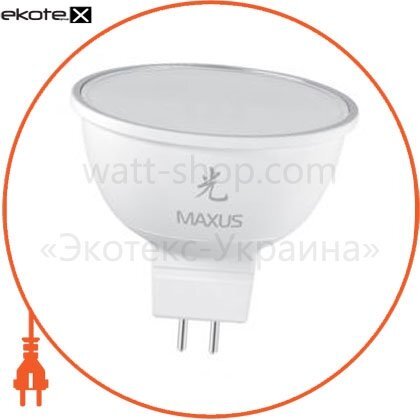 Maxus 1-LED-401 led лампа 5w теплый свет mr16 gu5.3 220v (1-led-401)