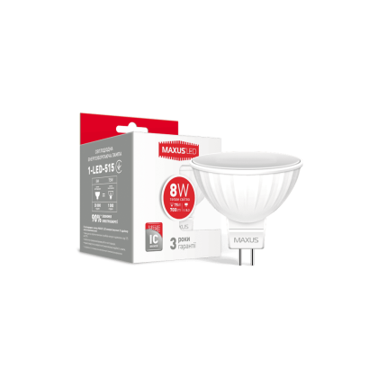 LED лампа Maxus MR16 8W тепле світло GU5.3 (1-LED-515), Maxus, 1-LED-515