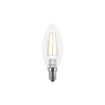 Лампа світлодіодна філаментна MAXUS C37 4W яскраве світло E14 (1-LED-538-01), Maxus, 1-LED-538-01