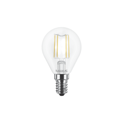 Лампа світлодіодна філаментна MAXUS G45 4W яскраве світло E14 (1-LED-548-01), Maxus, 1-LED-548-01