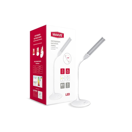 Розумна настільна лампа MAXUS DKL Transformer 8W (аккум., таймер, діммінг., темп.) біла, Maxus, 1-MAX-DKL-001-05