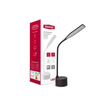 Розумна настільна лампа MAXUS DKL Sound 8W (звук, USB, діммінг, температура) чорна, Maxus, 1-MAX-DKL-002-04
