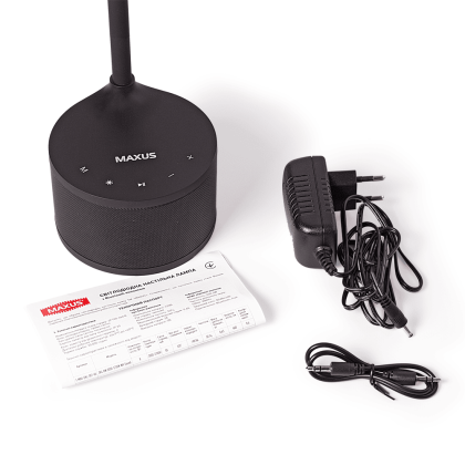 Розумна настільна лампа MAXUS DKL Sound 8W (звук, USB, діммінг, температура) чорна, Maxus, 1-MAX-DKL-002-04