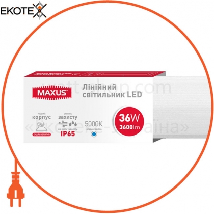 Maxus 1-MBT-3650-PC светодиодный светильник maxus batten light 36w 5000k ip65