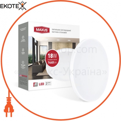 Maxus 1-MCL-1841-01-C светильник светодиодный настенно-потолочный maxus ceiling light 18w 4100k c (круг)